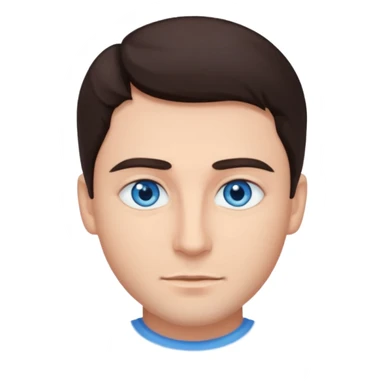 homme yeux bleu azur cheveux brun foncé sticker