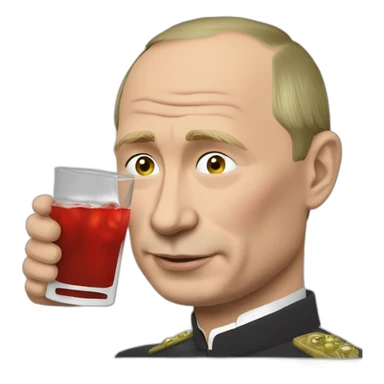 Putin drinking vodka sticker