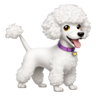 curly white dog poodle, electric and hyperactive  sticker