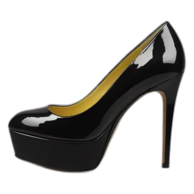 One Black Patent Leather Daffodile Platform Heels sticker