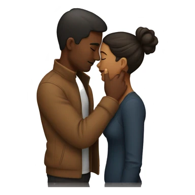 Brown couple kissing  sticker