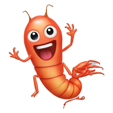 Une crevette mangeant en dansant sticker