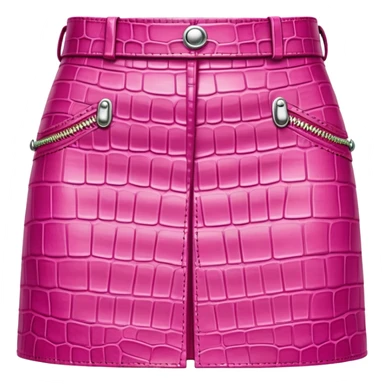 super realistic pink crocodile leather mini skirt sticker
