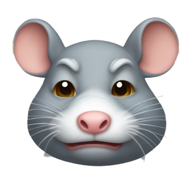 super fat angry rat head sticker