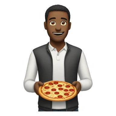 man eat pizza sticker
