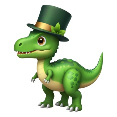 A dinosaur wearing a top hat sticker