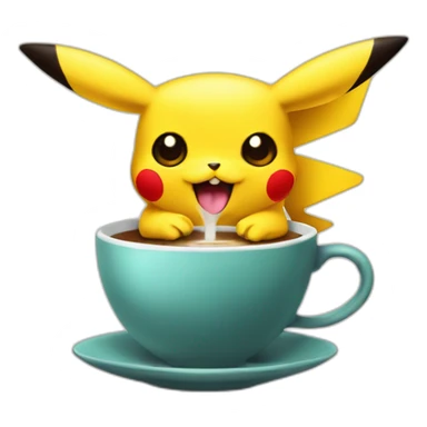 red eyed pikachu with coffee sticker