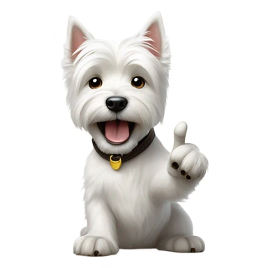 West highland whip terrier thumbs up sticker