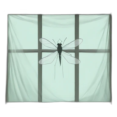 mosquito net on a window sticker