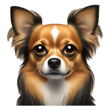 All dark orange long hair chihuahua black muzzle sticker