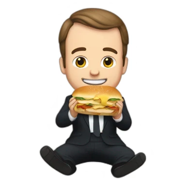 Macron eating a cat sandwich sticker
