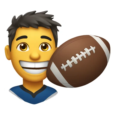 HAPPY WITH A RUGBY BALL sticker