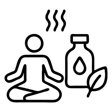 icon on the theme of yoga essentials oils classes.  sticker