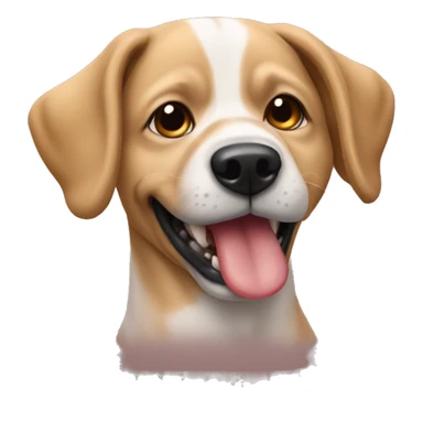 Un chien avec un doigt de pied dans la bouche  sticker