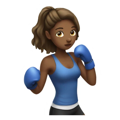 girl boxing with man  sticker