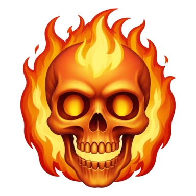 flaming skull sticker