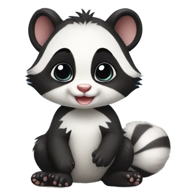 Cute baby skunk-panda-raccoon-ferret-cat-hybrid full body sticker