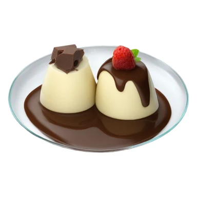Chocolate mousse and vanilla quenelle on glass plate sticker