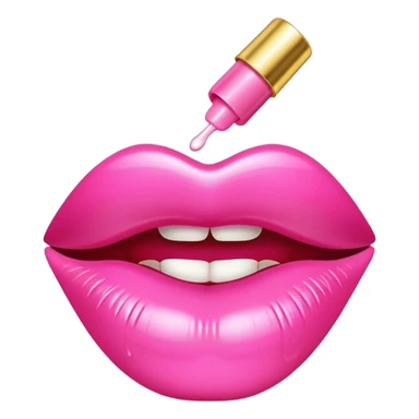 pink lipgloss with gold detail  sticker