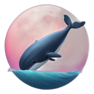 whale on the pink moon sticker
