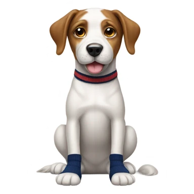 dog wearing socks sticker