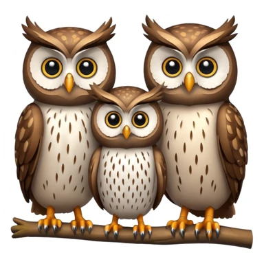 Three Owl Families sticker