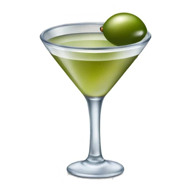 martini cocktail garnished with a small olive on a stick sticker
