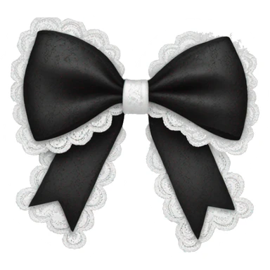 Black bow with white lace sticker