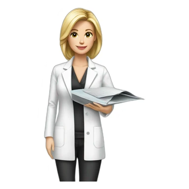 Posh-Radiologist-performing-breast-mammography-to-leni-klum sticker