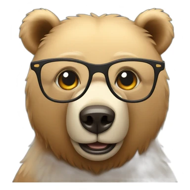 Bear wearing a single-eyeglass sticker