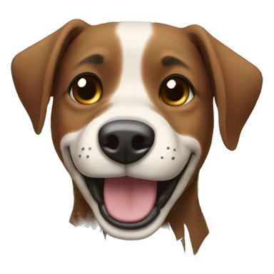 brown eyed dog in grass smiling sticker