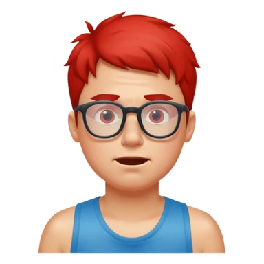 A sweaty bespectacled boy who has just finished a 5K run sticker