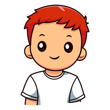 Boy with red hair sticker
