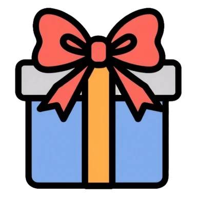 present with ribbon sticker