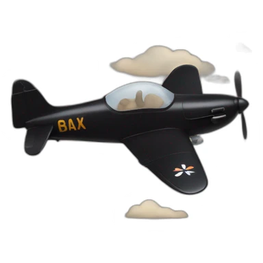 black cat that is a pilot with cream smudge on face sticker