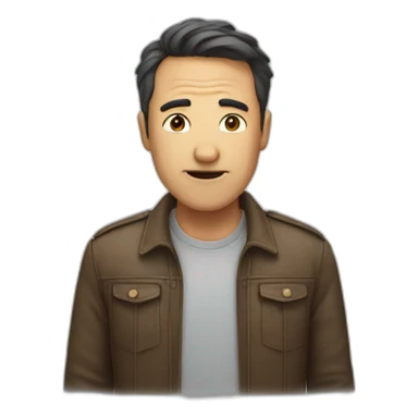 man saying stop sticker