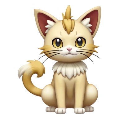 Delcatty-Meowth-Pokémon-Fakémon-hybrid-creature (full body) sticker