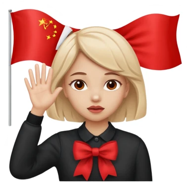 👧🏼🙈🎀🚩 sticker