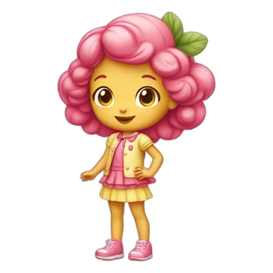 strawberry shortcake girl yellow sticker