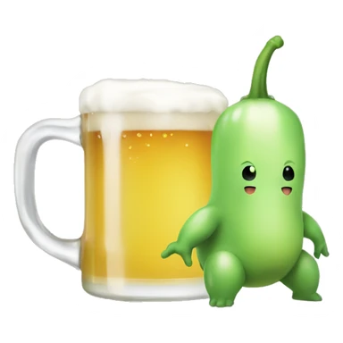 Chikorita drinking beer sticker