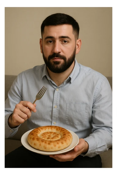 birinchidagi odamni yuziga 2 rasmdagi odamga uzidak qilib chizib bergin xuddu shunday non yen utirganini sticker