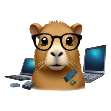 capybara tech genius sticker