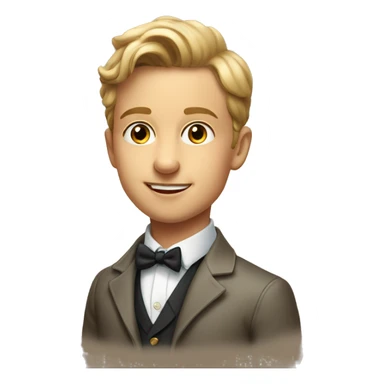 dapper boy in collared shirt portrait  sticker