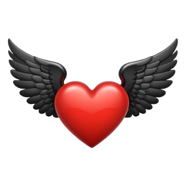 heart with black angel wings sticker