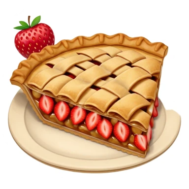 Apple pie emoji with slice strawberry above the cake  sticker