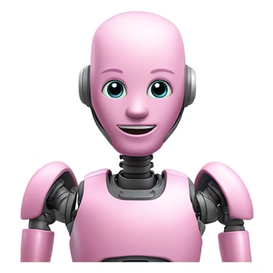 humanoid pink robot sticker