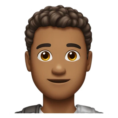 I want you to generate a pixar style man, of 18 years old, mid fade cut and with light brown skin color  sticker