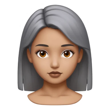 gray metal painted girl bust face included sticker