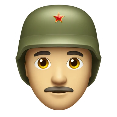 ussr soldier serious with military helmet sticker