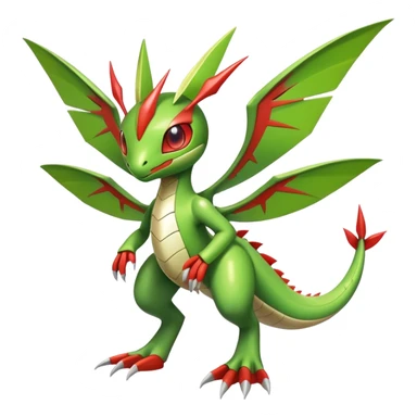 Cute Cool Edgy Shiny Futuristic Ethereal Legendary Kartana-Digimon-Flygon-hybrid full body sticker